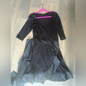 Ralph Lauren - Black wrap dress big wide tie around waist